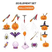 Illustration of halloween theme set elements vector