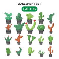 cactus tema conjunto elemento ilustración vector