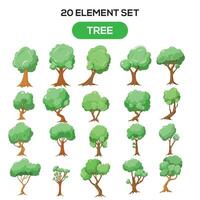 Tree theme set element illustration vector