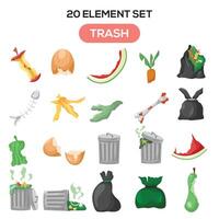 Garbage theme set element illustration vector