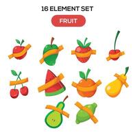 Fruit theme set element illustration vector