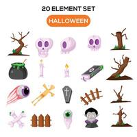 Illustration of halloween theme set elements vector