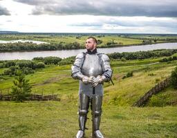 Knightly armor and weapon photo