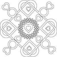 Valentin's day love coloring page vector