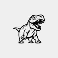 un t - rex dinosaurio con sus boca abierto vector