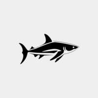 a shark with a long tail and a sharp sharp fin vector