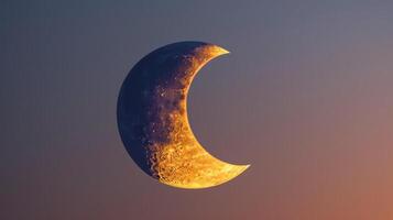 ai generado cautivador puntos de vista de el creciente Luna señalización el comienzo de el bendito mes de Ramadán foto