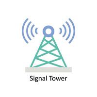 Signal Tower vector Flat icon style illustration. EPS 10 File