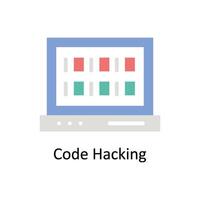 Code Hacking vector Flat icon style illustration. EPS 10 File