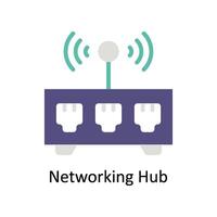 Networking Hub  vector Flat icon style illustration. EPS 10 File