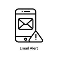 Email Alert Vector outline icon Style illustration. EPS 10 File