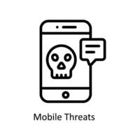 Mobile Threats Vector outline icon Style illustration. EPS 10 File