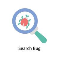 Search Bug vector Flat icon style illustration. EPS 10 File