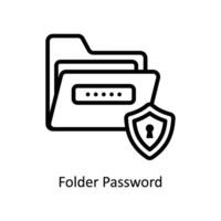 Folder Password  Vector outline icon Style illustration. EPS 10 File