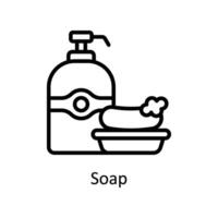 Soap vector outline icon style illustration. EPS 10 File