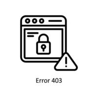 error 403 vector contorno icono estilo ilustración. eps 10 archivo