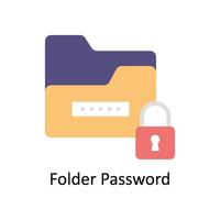 Folder Password  vector Flat icon style illustration. EPS 10 File