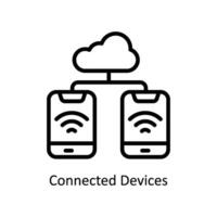 Connected Devices Vector outline icon Style illustration. EPS 10 File