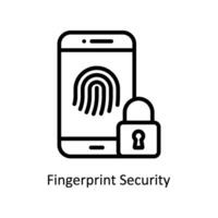 Fingerprint Security Vector outline icon Style illustration. EPS 10 File