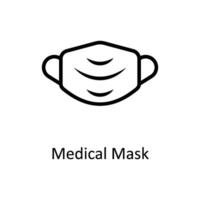 Medical mask vector outline icon style illustration. EPS 10 File