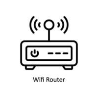 Wifi enrutador vector contorno icono estilo ilustración. eps 10 archivo