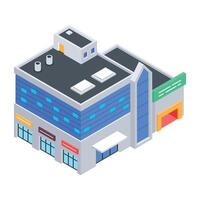 Urban Structures Isometric Icon vector