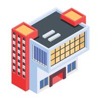 Urban Buildings Isometric Icon vector