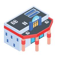 Commercial Building Isometric Icon vector