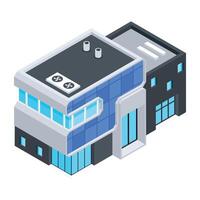 Urban Structures Isometric Icon vector