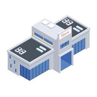 Urban Structures Isometric Icon vector