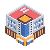 Urban Buildings Isometric Icon vector