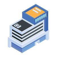 Urban Buildings Isometric Icon vector