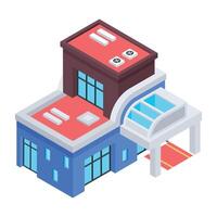 Urban Structures Isometric Icon vector