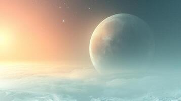 AI generated Soft hues and gentle gradients imbue the scene with cosmic peace photo