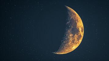 AI generated Captivating views of the crescent moon signaling the start of the blessed month of Ramadan photo