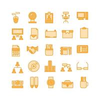 Office icon set filled color icon collection. Containing icons. vector