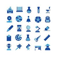 school and education icon set. glyph icon collection. Containing school icons. vector