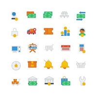 ecommerce icon set. filled color icon collection. Containing icons vector