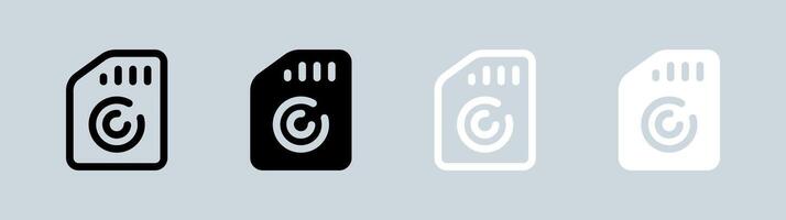 Memory usage icon set in black and white. Storage signs vector illustration.