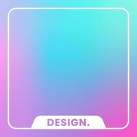 Colorful square gradient background. Social media frame vector illustration.