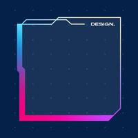 Futuristic square gradient background. Pop up window vector illustration.