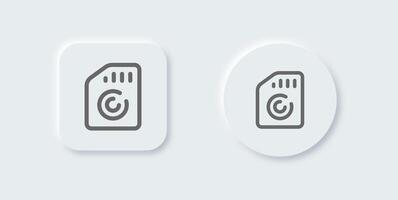 Memory usage line icon in neomorphic design style. Storage signs vector illustration.