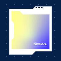 Futuristic square gradient background. Social media frame vector illustration.