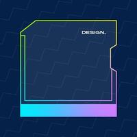 Futuristic square gradient background. Pop up window vector illustration.