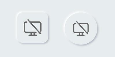 No display line icon in neomorphic design style. Monitor signs vector illustration.