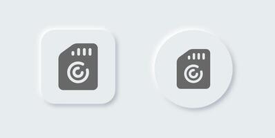 Memory usage solid icon in neomorphic design style. Storage signs vector illustration.