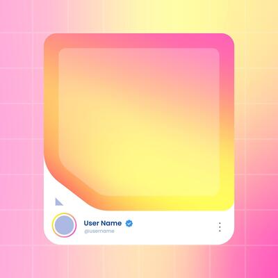 Social media frame isolated template. Colorful social media interface.