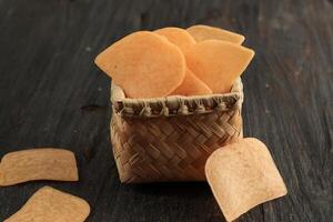 Raw Shrimp Crackers or Kerupuk Udang Mnetah photo