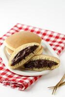 Chocolate Dorayaki, Japanese Double Pancake with Choco Paste photo