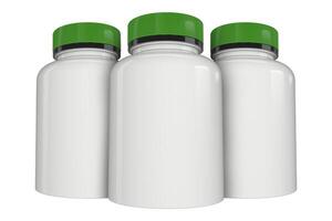 3d Illustration, supplement bottle mock-up - Pills Bottle Mockup photo